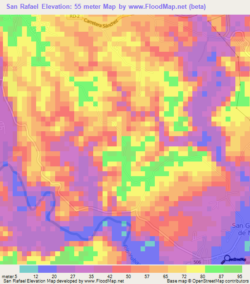 San Rafael,Dominican Republic Elevation Map