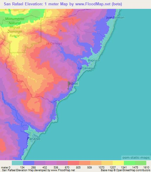 San Rafael,Dominican Republic Elevation Map