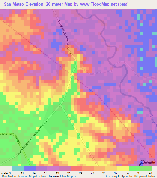 San Mateo,Dominican Republic Elevation Map