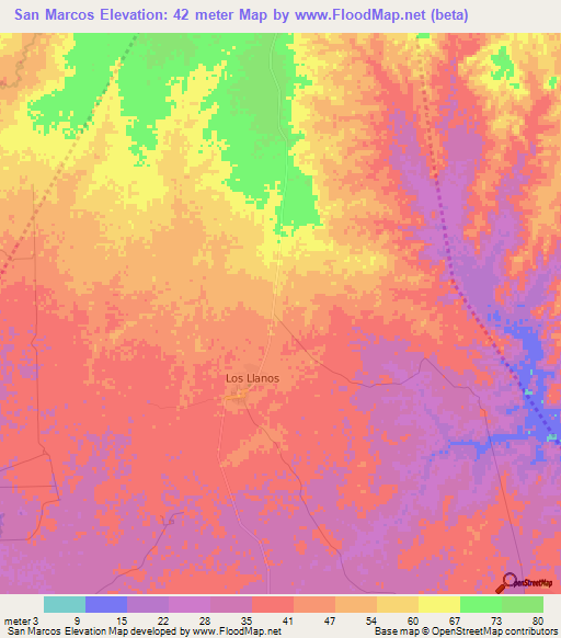 San Marcos,Dominican Republic Elevation Map