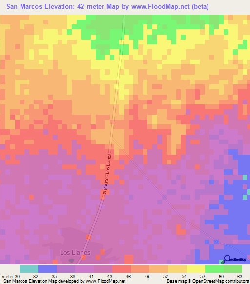 San Marcos,Dominican Republic Elevation Map