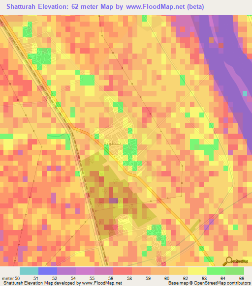 Shatturah,Egypt Elevation Map