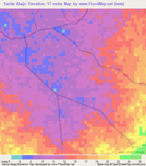 Sanita Abajo,Dominican Republic Elevation Map