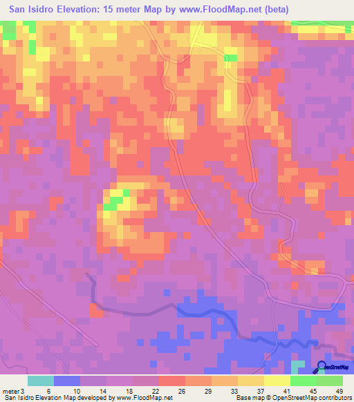 San Isidro,Dominican Republic Elevation Map