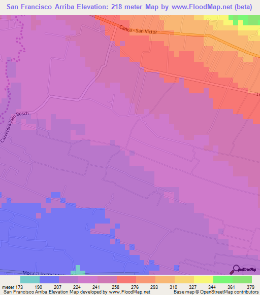 San Francisco Arriba,Dominican Republic Elevation Map