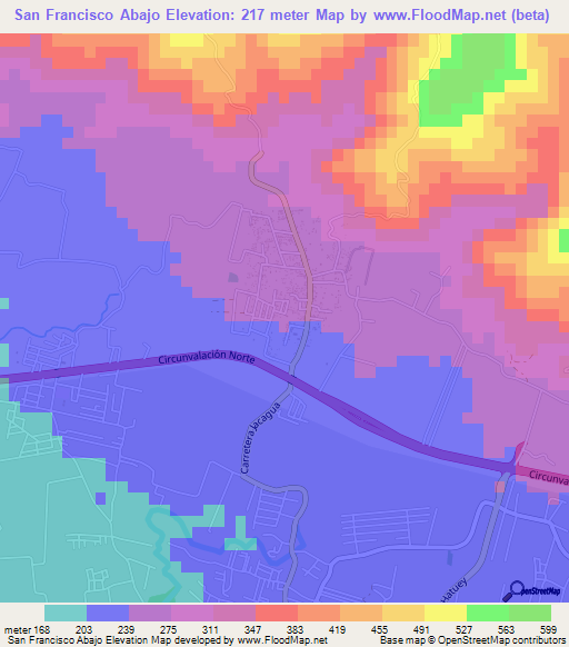 San Francisco Abajo,Dominican Republic Elevation Map