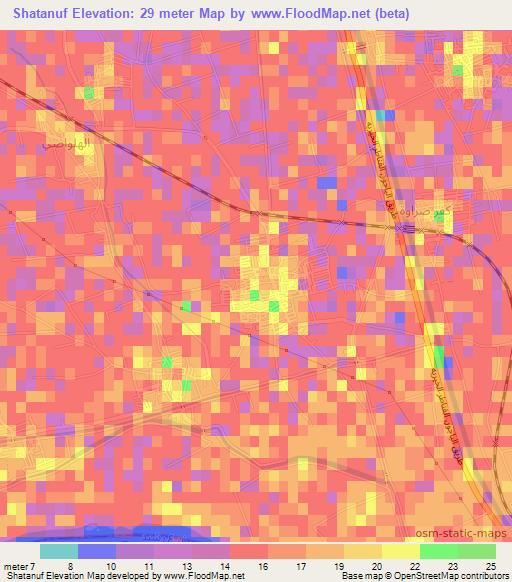 Shatanuf,Egypt Elevation Map