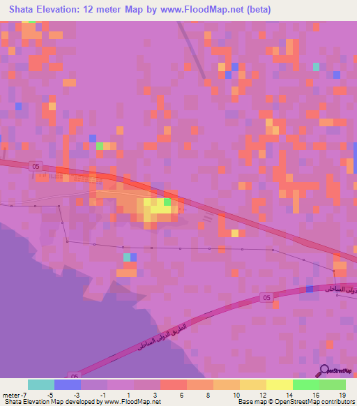 Shata,Egypt Elevation Map