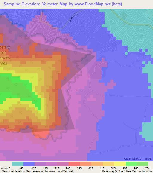 Sampine,Dominican Republic Elevation Map