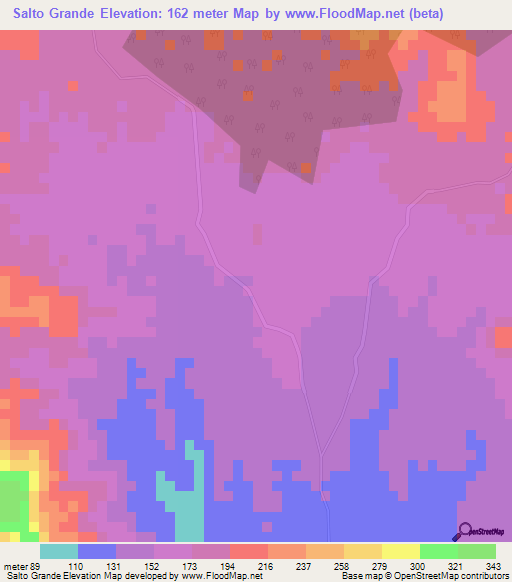 Salto Grande,Dominican Republic Elevation Map