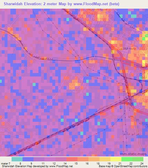 Sharwidah,Egypt Elevation Map