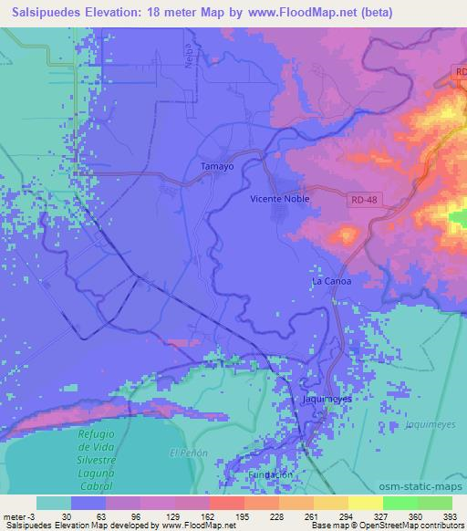 Salsipuedes,Dominican Republic Elevation Map