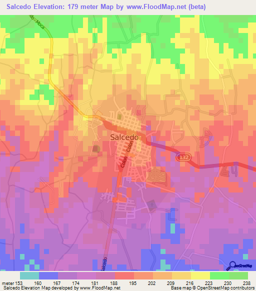 Salcedo,Dominican Republic Elevation Map