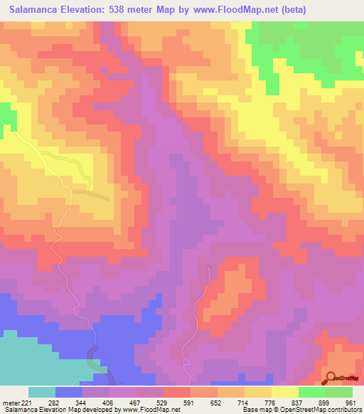 Salamanca,Dominican Republic Elevation Map