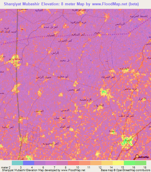 Sharqiyat Mubashir,Egypt Elevation Map