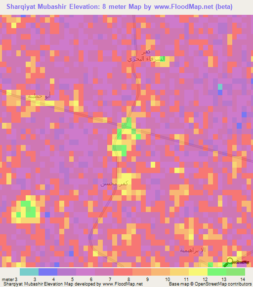 Sharqiyat Mubashir,Egypt Elevation Map