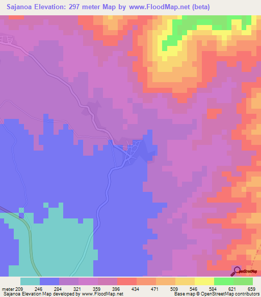 Sajanoa,Dominican Republic Elevation Map