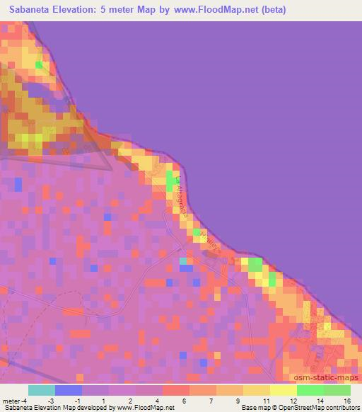 Sabaneta,Dominican Republic Elevation Map