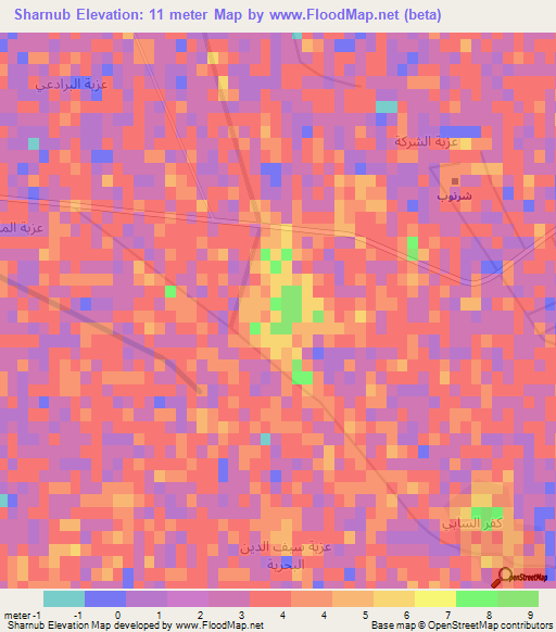 Sharnub,Egypt Elevation Map