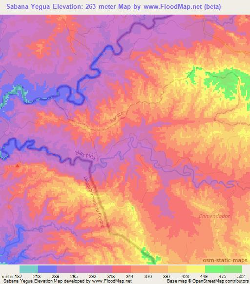 Sabana Yegua,Dominican Republic Elevation Map