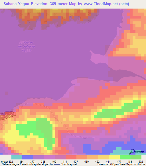 Sabana Yegua,Dominican Republic Elevation Map