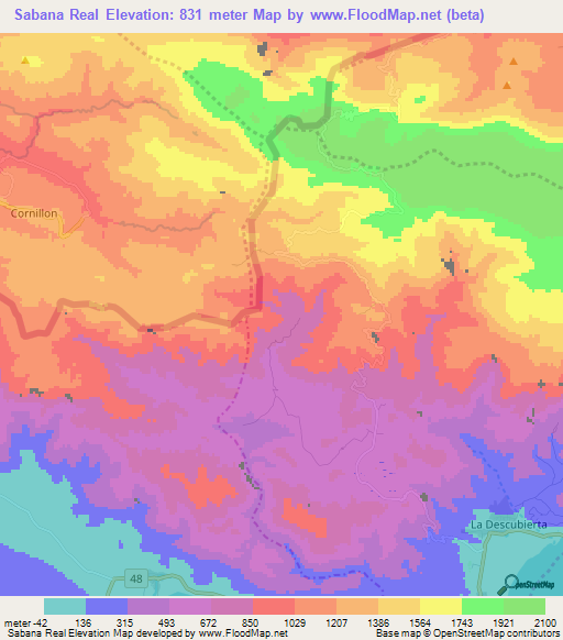 Sabana Real,Dominican Republic Elevation Map