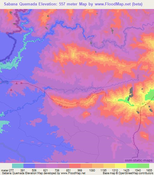 Sabana Quemada,Dominican Republic Elevation Map