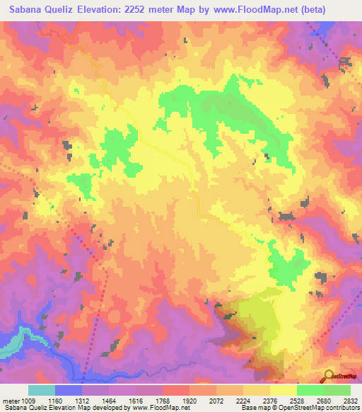 Sabana Queliz,Dominican Republic Elevation Map