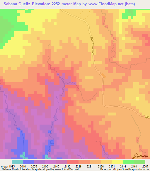 Sabana Queliz,Dominican Republic Elevation Map