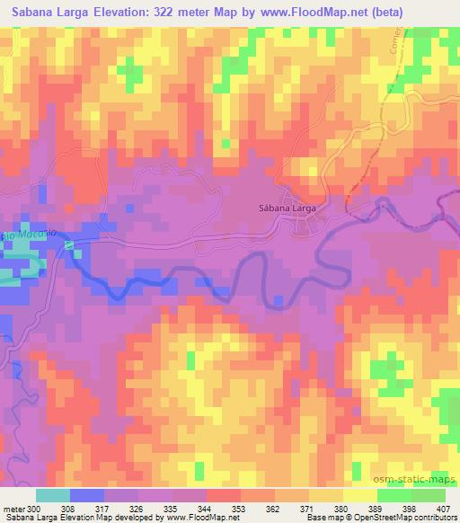 Sabana Larga,Dominican Republic Elevation Map