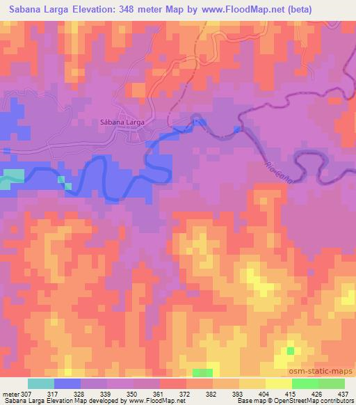 Sabana Larga,Dominican Republic Elevation Map