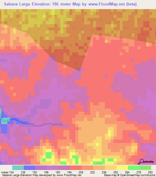 Sabana Larga,Dominican Republic Elevation Map