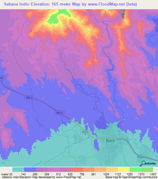 Sabana Indio,Dominican Republic Elevation Map