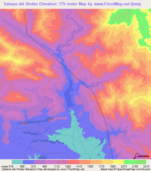 Sabana del Rodeo,Dominican Republic Elevation Map