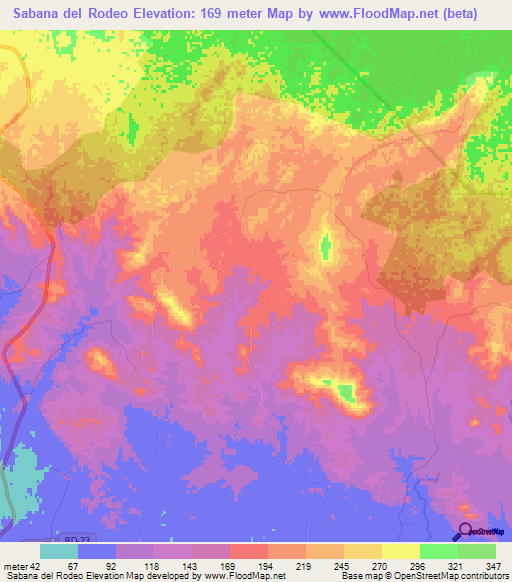 Sabana del Rodeo,Dominican Republic Elevation Map