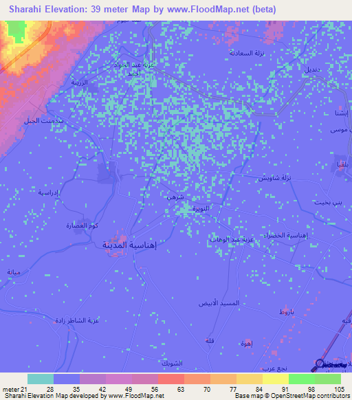 Sharahi,Egypt Elevation Map