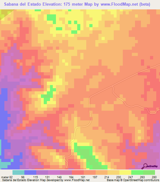 Sabana del Estado,Dominican Republic Elevation Map