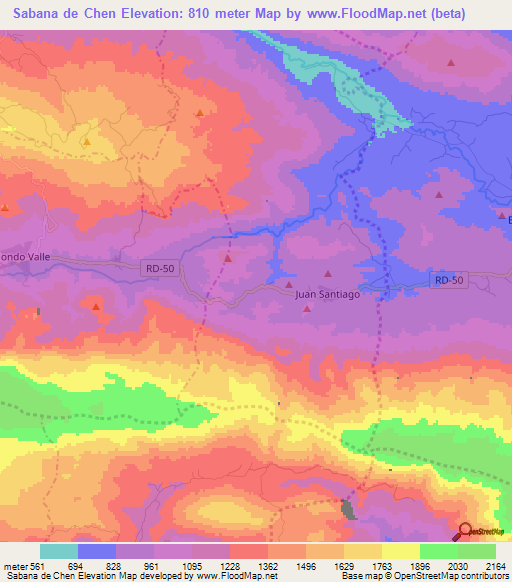 Sabana de Chen,Dominican Republic Elevation Map