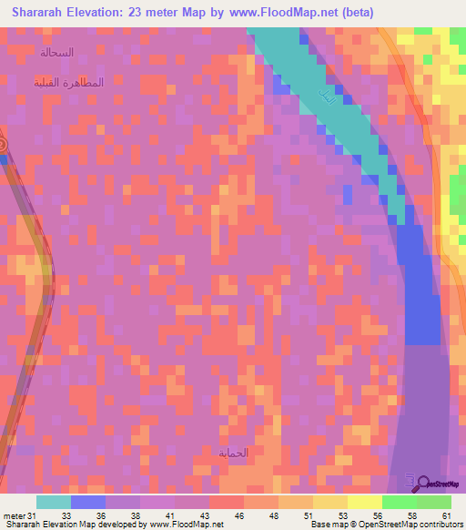 Shararah,Egypt Elevation Map