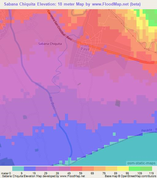 Sabana Chiquita,Dominican Republic Elevation Map