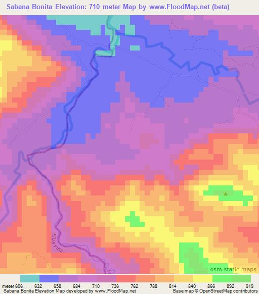 Sabana Bonita,Dominican Republic Elevation Map