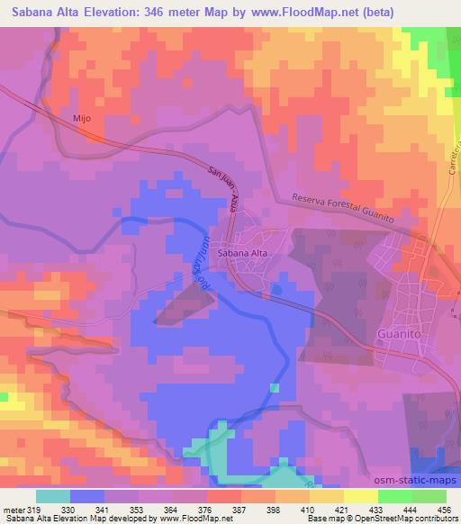 Sabana Alta,Dominican Republic Elevation Map