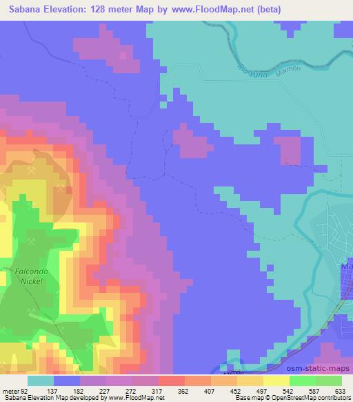 Sabana,Dominican Republic Elevation Map