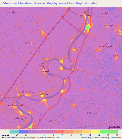 Sharabas,Egypt Elevation Map