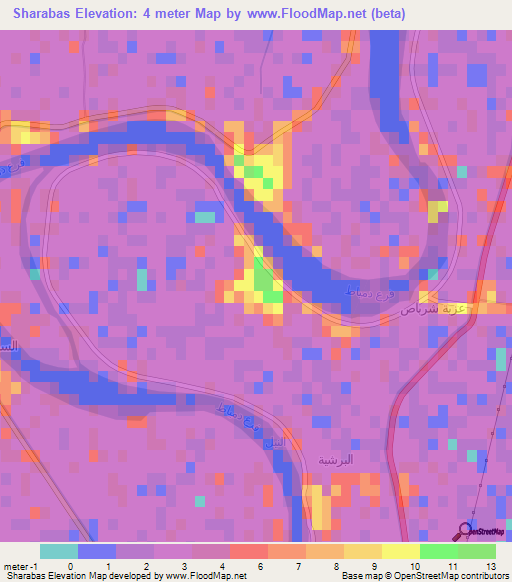 Sharabas,Egypt Elevation Map