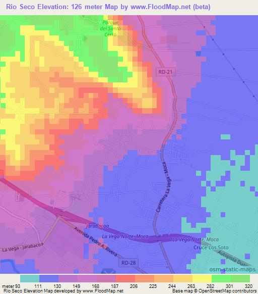 Rio Seco,Dominican Republic Elevation Map