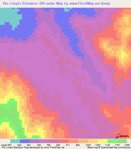 Rio Limpio,Dominican Republic Elevation Map