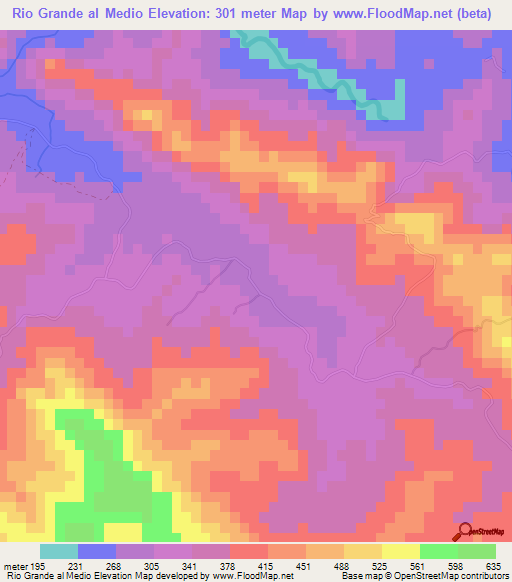 Rio Grande al Medio,Dominican Republic Elevation Map