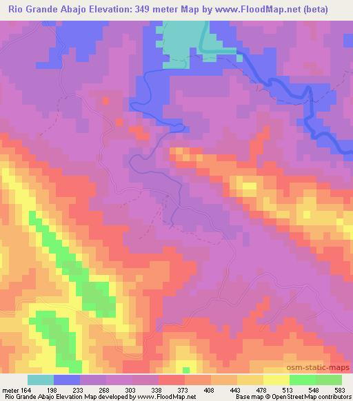 Rio Grande Abajo,Dominican Republic Elevation Map