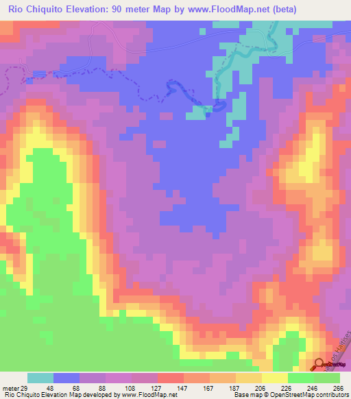 Rio Chiquito,Dominican Republic Elevation Map